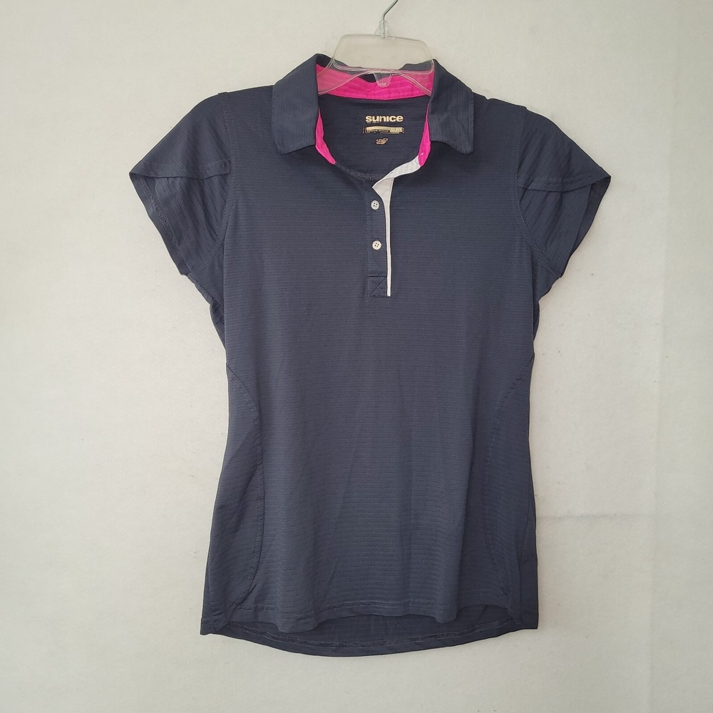 Sunice Shirt Womens M Grey Polo Golf Tennis Pickleball Short‎ Sleeve Stretch